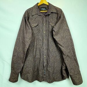 Rodeo Carte Men Western Long Sleeve Pearl Snap Shirt Sz XXL Cowboy Country Rodeo